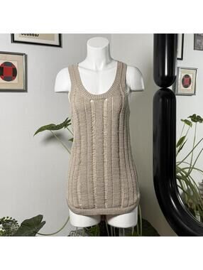 JOSEPH ladder knit tank dress / tunic in oatmeal beige